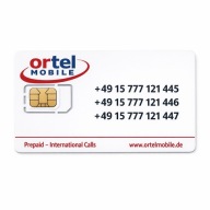 Ortel mobile DE +49 15 777 121 445 niemiecki Starter Karta SIM Card PrePaid