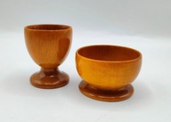 KIELISZKI z drewna DWA stare, ładne - ręczna praca
