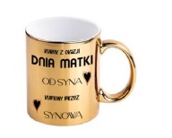 Dzień Matki - Złoty kubek z nadrukiem na prezent