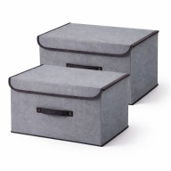 Zestaw 2x organizer do szafy 22L duży pojemnik na ubrania składany 37x24x24