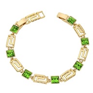 76802 BRANSOLETKA 18K POZŁACANA 19,5-17 CM 8 MM EMERALD CRYSTAL Swarovski