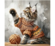 Panel z nadrukiem wodoodporny na torbę 45/45cm kot kociak oxford