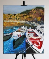 Obraz olejny Łodzie Denys Tsarenko Oryginał