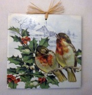 Robótkownia Kafelek obrazek 15x15 Ptak Ptaki ostrokrzew