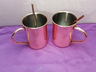 Moscow Mule Cup kubki metalowe z rurkami jerba? VINCELLI 2021 0,4L 2szt