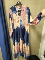 Sukienka długa plus size, granatowa, kwiaty Infinite Italy !!!