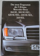 Prospekt Mercedes W126 S Klasse 260 300 420 500 560 SE SEL 8 / 1985