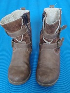 Buty zimowe, kozaki krótkie na kożuchu ciepłe 33