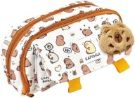 Saszetka DUŻY Piórnik Rozkładany Szkolny z Akcesoriami Pluszakiem Kapibara