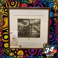 Grafika i okolicznościowa moneta z Ratuszem w Brzegu autora Romualda Nowaka