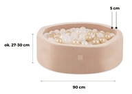 Suchy basen z piłeczkami MISIOO VELVET – 200 sztuk kulek | Złoty (Beżowy)