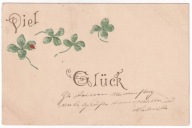 Koniczyna Biedronka ok.1900r. Litografia Tłoczona obieg Ustroń do Friedek