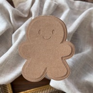 Baza kraft piernikowy ludzik – zestaw + 3 wzorniki – kartka handmade