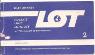 PLL LOT BILET LOTNICZY KRAJOWY -WARSZAWA KRAKÓW WARSZAWA -1986 rok