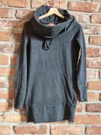 szara bluza z dużym luźnym golfem * DRYWASH