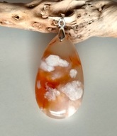 Wisior z naturalnym agatem kwiatowym