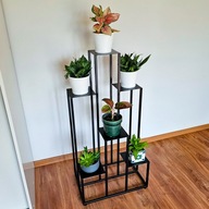 Kwietnik Metalowy Loft XXL 6-poziomowy | 110 cm | czarny - biały