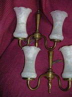 kinkiety 2 szt podwójne z mosiądzu