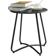 Stolik HollyHOME Patio Okrągły Czarny Kawowy na Zewnątrz i do Środka 40 cm