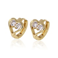 Złote Kolczyki Serca Serce Kr. Swarovski PUDEŁKO kółka na prezent serduszka