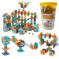 WIADERKO Z KLOCKAMI KONSTRUKCYJNE WAFLE TOR KULKOWY NAKLEJKI 246 ELEMENTÓW!