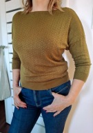 Sweter oliwkowy ażurowany roz. M