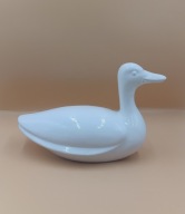Biała kaczka z porcelany - duża figurka 28cm - śliczna - vintage