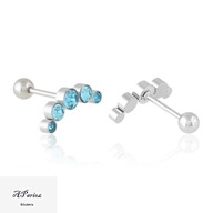 Eap25659 Kolczyki stal sztyft łuczek niebieski