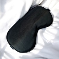 Lekka Jedwabista Maska do Spania Miękka Opaska na Oczy Regulowana Czarna