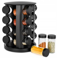 STOJAK NA PRZYPRAWY Z POJEMNIKAMI 16 SZTUK OBROTOWY PRZYPRAWNIK POJEMNIKI
