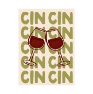 Plakat „Cin Cin” – Ilustracyjny Plakat Barowy