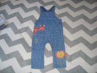 NEXT ogrodniczki jeansowe tygrys lew 86