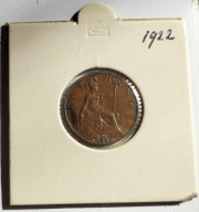 moneta Wielka Brytania 1/4 pens farthing Jerzy V 1922