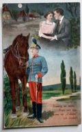 C.K. Żołnierz z Dziewczyną Koń ok.1910r. 192H