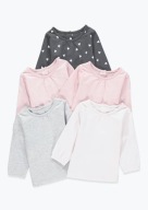 Matalan 5pack t-shirt długi rękaw bluzka 68 cm