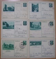 TRZEIA RZESZA -postkarte -6 sztuk -WIDOKI -NIEMCY -obieg
