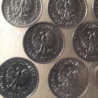 5 groszy od 1962rok do 1972 rok. Cenne i rzadkie, ładne.8 monet