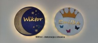 Personalizowana lampka drewniana LED z imieniem