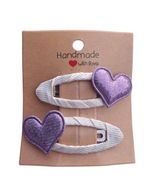 Spinki dla niemowląt dziewczynek serduszka 2 szt. handmade
