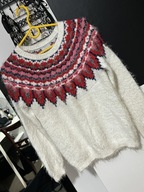 5 Sweter świąteczny imprezowy puszysty kolorowy i złoty nalot 12 lat 152cm