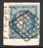 Francja 1849 rok Mi 4 25c Ceres Na Wycinku Stan Idealny Piękny Znaczek