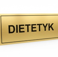 Tabliczka na drzwi laminat grawerski 20x7 cm dietetyk złoty lub srebrny