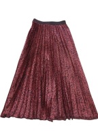 Plisowana spódnica midi | wzór leopard | rozmiar XS