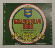 STARA ETYKIETA PIWO JASNE PEŁNE BROWAR KRASNYSTAW