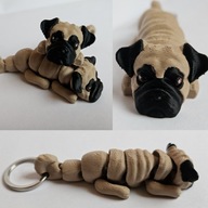 Brelok Pies Mops piesek brelok do kluczy breloczek Żówiarnia 3D