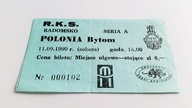 bilet RKS RADOMSKO - POLONIA Bytom 11.09.1999