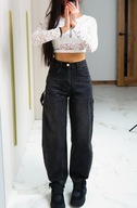 ROBERTA BIAGI jeansy black denim BALOON r.M