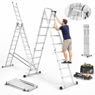 DRABINA ALUMINIOWA 3X12 WIELOFUNKCYJNA NA SCHODY UNIWERSALNA 150KG 880CM