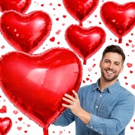 BALON WALENTYNKI DZIEŃ KOBIET WIELKI CZERWONY SERCA HEL XXL OGROMNY 82CM