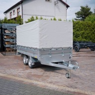 Przyczepka Samochodowa ZASŁAW 300x150 TANDEM ze stelażem i plandeką 135cm